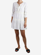 Load image into Gallery viewer, White embroidered tassels detail dress - size S Dresses Melissa Odabash 
