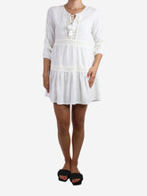 Load image into Gallery viewer, White embroidered tassels detail dress - size S Dresses Melissa Odabash 
