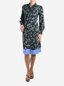Altuzarra Black floral printed silk shirt dress - size FR 36
