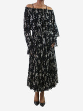 Load image into Gallery viewer, Black long-sleeved three tier peasant dress with slip - size XS Dresses Norma Kamali 
