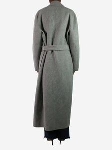 Acne Studios Grey maxi belted wool-cashmere blend coat - size EU 34