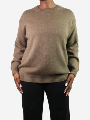 Green round-neckline wool jumper - size L Knitwear Alexandra Golovanoff 