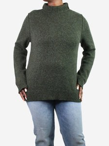 G. Green high-neck cashmere-wool blend jumper - size L