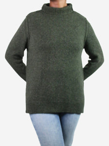 G. Green high-neck cashmere-wool blend jumper - size L