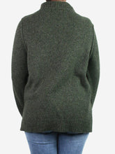 Load image into Gallery viewer, Green high-neck cashmere-wool blend jumper - size L Knitwear G. 
