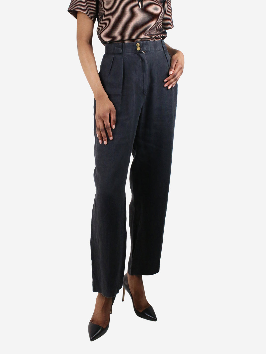 Black high-rise trousers - size UK 6 Trousers Chanel Boutique 