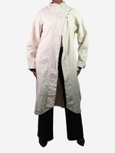 Load image into Gallery viewer, Cream linen pocket coat - size Coats &amp; Jackets Unbranded 
