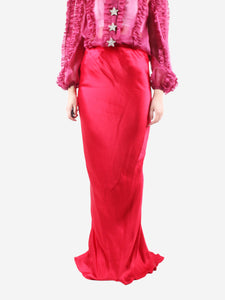 Ralph Lauren Red silk maxi skirt - size UK 10