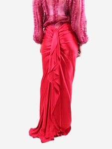 Ralph Lauren Red silk maxi skirt - size UK 10