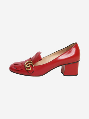Red frilled GG buckle square toe heels - size EU 41 Heels Gucci 