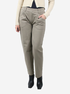 Brunello Cucinelli Green elasticated-waist joggers - size UK 8