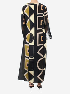 Louisa Parris Black geometric printed dress - size M