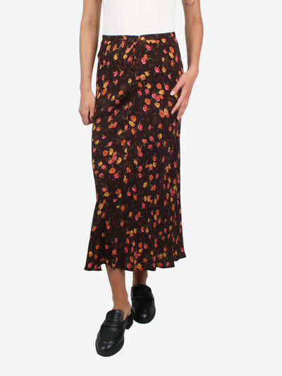 Brown floral maxi-skirt - size UK 10 Skirts Cacharel 