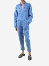 Load image into Gallery viewer, Blue denim jumpsuit - size XS Jumpsuits Still Here 
