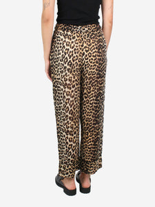 Ganni Leopard print light trousers - size EU 36