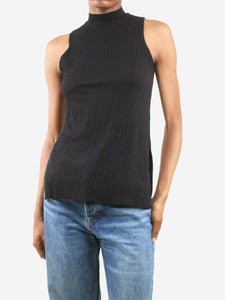Cale Black sleeveless ribbed top - size XS