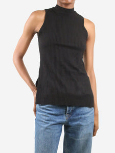 Cale Black sleeveless ribbed top - size XS