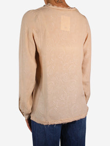 Golden Goose Deluxe Brand Neutral silk raised floral pattern blouse - size S