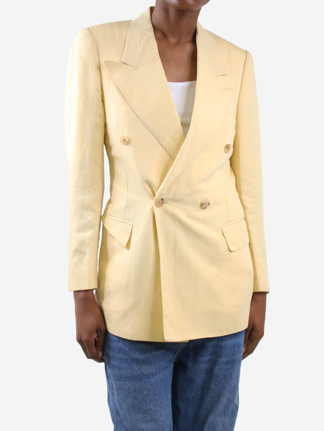 Yellow double-breasted blazer - size IT 36 Coats & Jackets Umit Benan B+ 