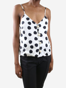Mother of Pearl White polka dot top - size UK 8