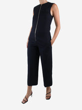 Load image into Gallery viewer, Navy short-sleeved cropped jumpsuit - size UK 8 Jumpsuits Victoria Beckham 
