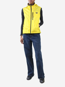 Prada Yellow sleeveless hooded Re-nylon jacket - size IT 36