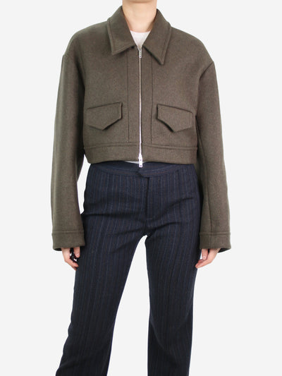 Khaki cropped wool-blend jacket - size S Coats & Jackets Khaite 