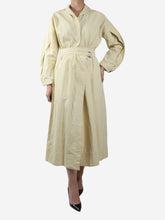 Load image into Gallery viewer, Yellow belted linen dress - size UK 8 Dresses Jil Sander 
