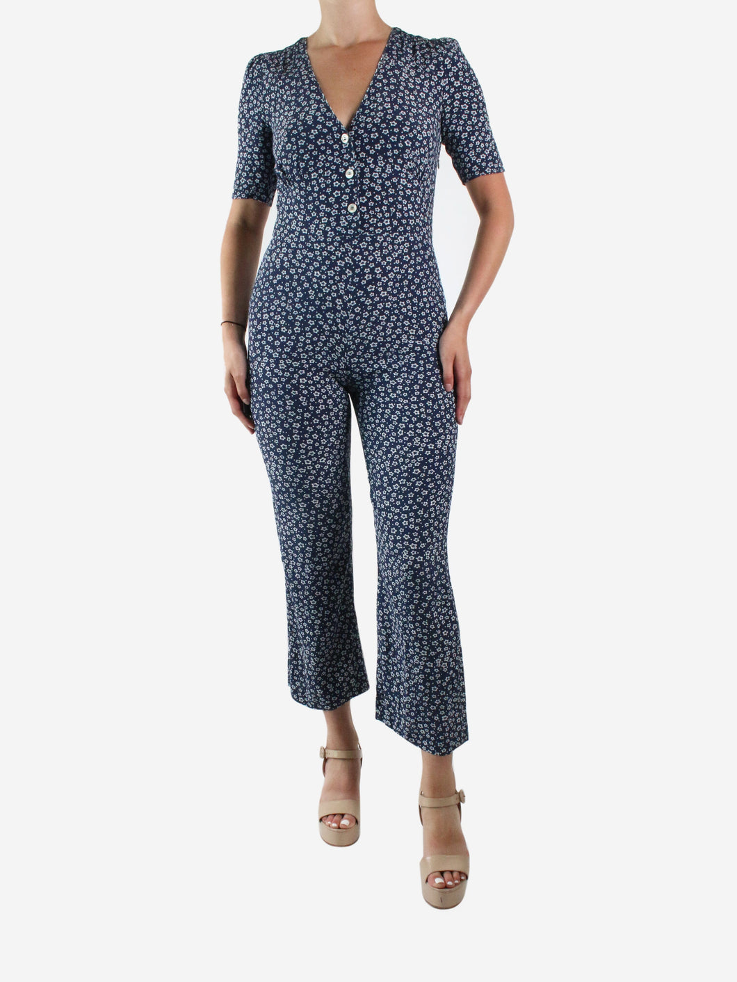 Navy floral jumpsuit - size FR 36 Jumpsuits Rouje 