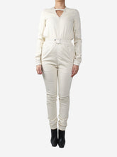 Load image into Gallery viewer, Cream contrast-stitched jumpsuit - size S Jumpsuits Rick Owens 
