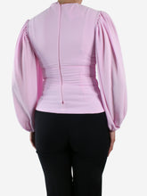 Load image into Gallery viewer, Pink long-sleeved crepe top - size UK 8 Tops Emilia Wickstead 
