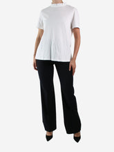 Load image into Gallery viewer, White ruffle neck short-sleeve top - size UK 8 Tops ME+EM 
