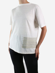 Fabiana Filippi White embroidered detail t-shirt - size UK 8