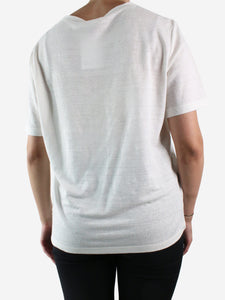Fabiana Filippi White embroidered detail t-shirt - size UK 8