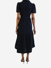 Load image into Gallery viewer, Blue short-sleeved v-neck cotton dress - size 6 Dresses ME+EM 
