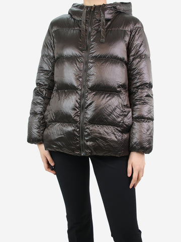 Brown hooded puffer jacket - size UK 8 Coats & Jackets Max Mara 