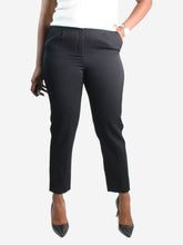 Load image into Gallery viewer, Black pleated embroidered side trousers - size UK 12 Trousers Lanvin 
