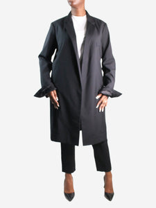 Celine Black open wool coat - size FR 41