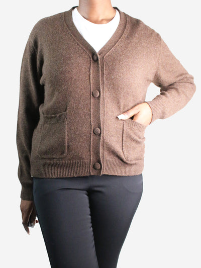 Brown button-up cashmere cardigan - size L Knitwear Alexandra Golovanoff 