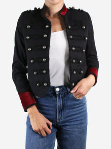 The Kooples Black and red military style jacket - size EU 36