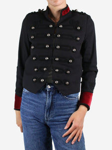 The Kooples Black and red military style jacket - size EU 36