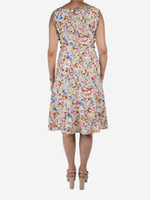 Load image into Gallery viewer, Multicolour sleeveless floral printed dress - size UK 8 Dresses Caroline Charles 
