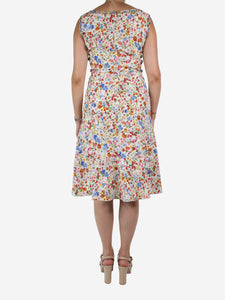 Caroline Charles Multicolour sleeveless floral printed dress - size UK 8