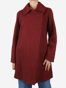 HaaT Issey Miyake Red textured open button-up coat - Brand size 3