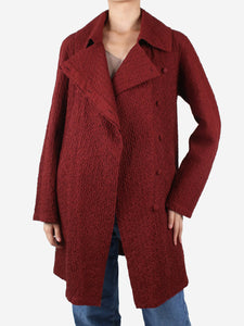 HaaT Issey Miyake Red textured open button-up coat - Brand size 3
