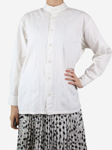 White long-sleeved button-up shirt - size UK 10 Tops Issey Miyake 