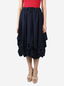 Comme Des Garçons GIRL Blue elasticated tiered skirt - size S