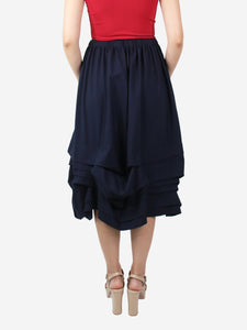 Comme Des Garçons GIRL Blue elasticated tiered skirt - size S