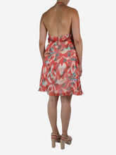 Load image into Gallery viewer, Red printed halterneck dress - size UK 8 Dresses Saloni 
