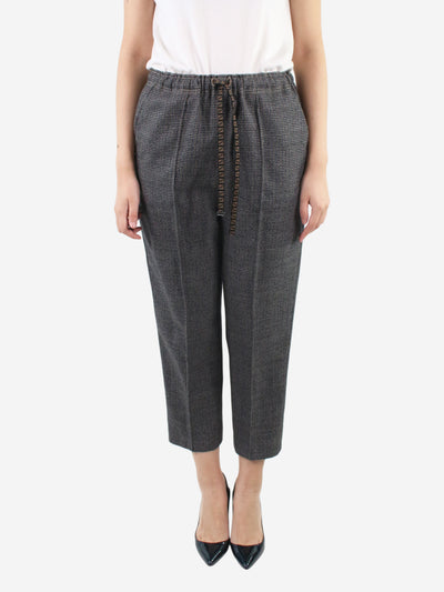 Grey high-rise cut houndstooth trousers - size UK 10 Trousers Fendi 